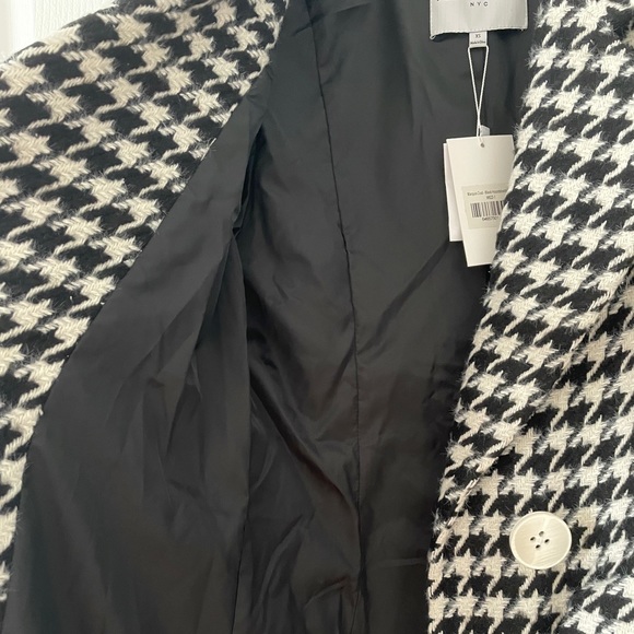 Petite Studio Black/white Plaid Long Coat Size XS - Picture 6 of 10